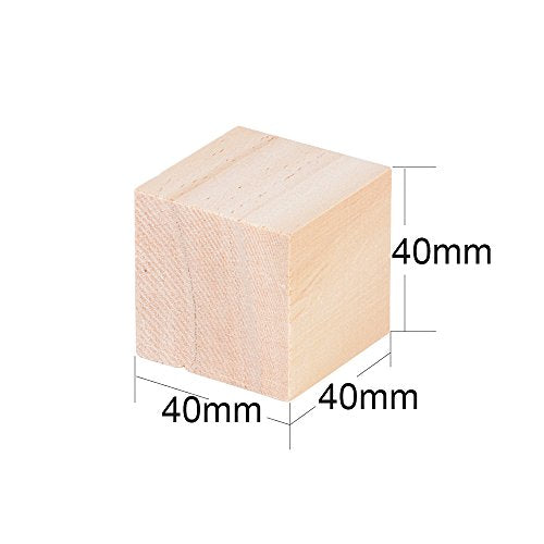 DEOMOR 24st Houten Cubes 40mm Blanco Decoratief Ambacht Materiaal Vierkante Natuur voor DIY Crafts Schilderen Ambacht Decoratie