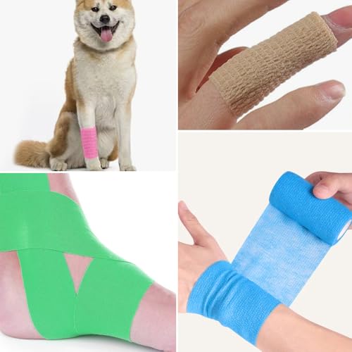 9 Rolls Zelfklevende Bandage 2,5 cm x 4,5 m Kleefband Cohesive Bandage Elastische Bandage Kleefband Vet Wrap Band voor Polsen Vingers Tenen 3