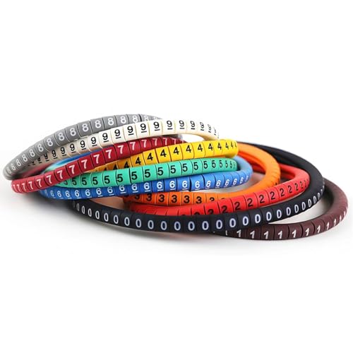 500st EG-0 Kabelmarker 0 tot 9 Digitale kleurmarkering voor 1.5mm2 Aantal Tube Bedrading Identificatie Draad Isolatie Mouw PVC Vlamvertragende draad nummer buis