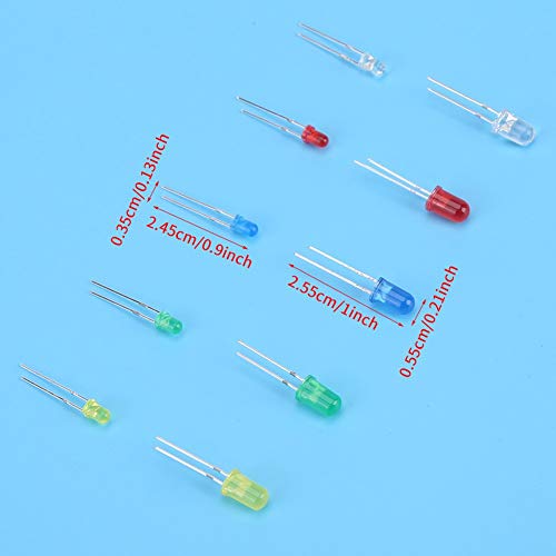 200Stuks 3mm 5mm Mini 5 Kleuren Lichte bollen LED Bollen Diverse rood geel wit Groen Blauw Ronde 2 Pin Diffused LED Luminous Diodes Kit Set met Labeled Plastic Opbergdoos 4