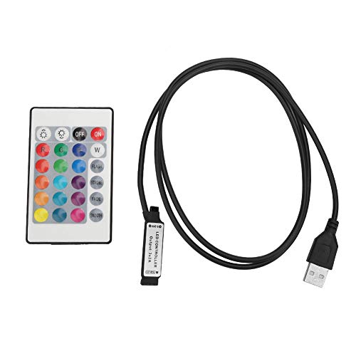 5-24V 24 sleutels RGB LED Strip afstandsbediening Draadloze controller USB 6A Lamp Effect IR Controller, voor Lampen met LED als lichtbron(kabel lengte 1m)