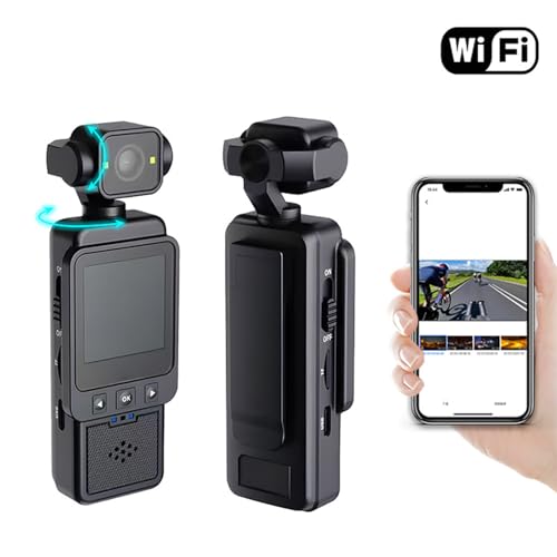 Dpofirs Body Camera met Video opname, Anti -shake Small Body Cam met 270° roterende, draagbare camera voor sport, fietsen, Huisdieren, Travaling, 256GB Uitbreidbaar