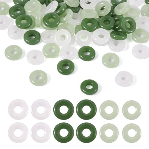 75Stuks 3 Kleuren 12mm Glazen Ring Charm kralen voor DIY Sieraden maken