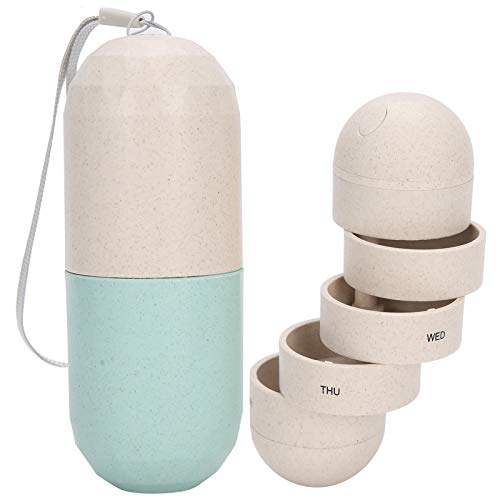 Wekelijkse pil Organisator, 7 dagen waterdicht Capsule Vorm Pill Box, Portable Travel Medicine Case voor Vitamine Visolie Supplementen en Medicatie