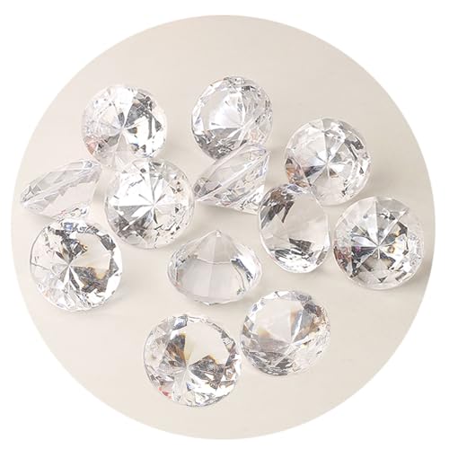 Decoratieve diamanten 40mm bruiloft Sprinkle decoratie 10 stukken Transparant kristal Decoratieve stenen tafel decoratie diamanten (Wit, 40x30mm) 3