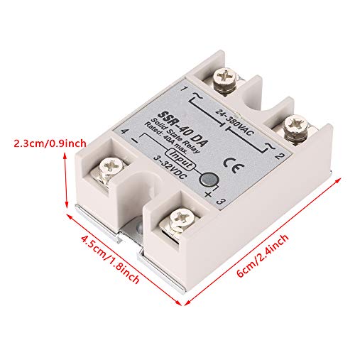 Solid state relay SSR-40DA 40A Monofase solid state relais ingang 3-32V DC uitgang 24-380V AC 5