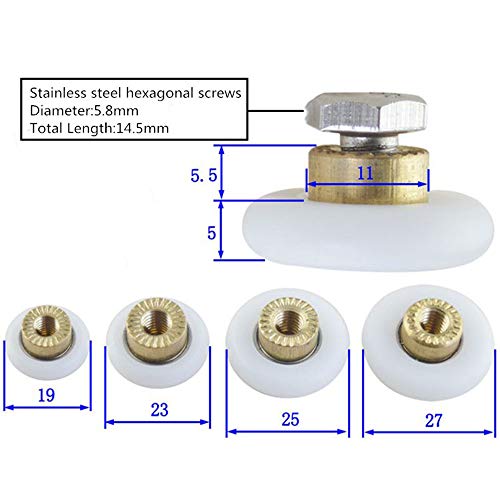 Vervangende Douche Deur Rollers Renners Wielen voor Badkamer keuken deur (19mm)