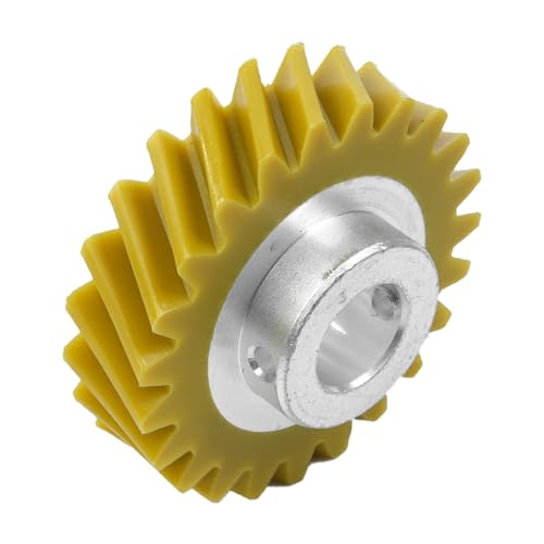 Zee W10112253 Mixer Worm Gear Replacement (Geel) met 2 koolstofborstels, Geschikt voor 5KSM150 5KSM45 5KSM90 5KSM125 5KSM175 5KSM185 5KSM156 5K45SS 3