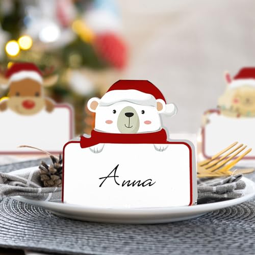 48 st. Kerstmis Place Card Dierentafel Zitplaats Kaarten Papier naamkaarten voor Kerstmis tafel setting verjaardag kerstmis bruiloft diner partij levering 4