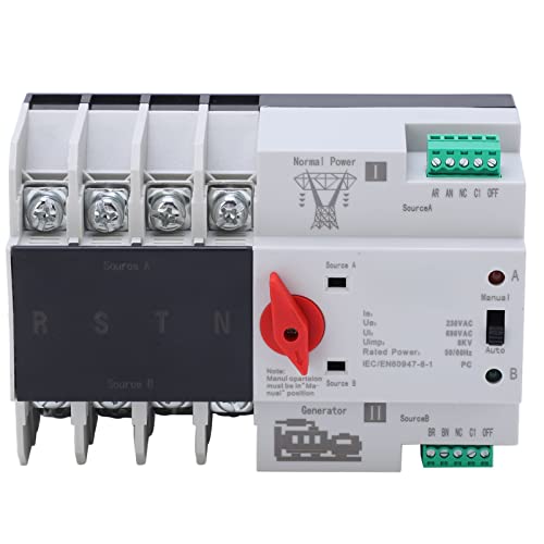 Dual Power Automatic Transfer Switch, AC 400V, 4P 100A, ATS, PC DIN rail, noodstroom, netschakelaar, netloze schakelaar, noodschakelaar, laadschakelaar, gemeentelijk voor lokale