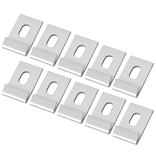 10 stk Base Clips, Metalen bevestigingen Attachments Greenhouses Base Clips, Aluminium Greenhouses Fixture Base Clips, 1.3x0.8In for Greenhouses Garden(Silver) 3