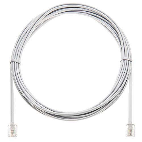 20m RJ11 kabel ADSL uitbreiding Kabel Telefoon Kabeltelefoon Plug High Speed BT Internet Broadband Man naar Man Router en Modem naar RJ11 Telefoon Jack, Microfilter, Vaste lijn draad (White) 5