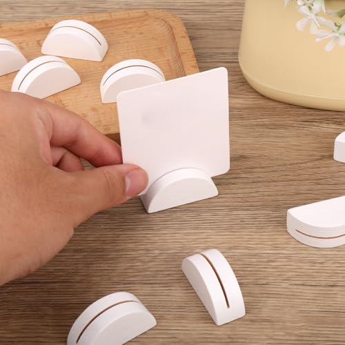 30 st. Tabelnummer Stands, Hemisphere houten naamkaarthouder voor foto's Naamkaarten Menu Herbruikbaar Tafelbordhouders voor bruiloften Restaurants Banketten Verjaardagsfeesten (Witte) 4