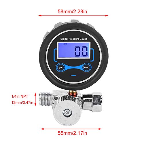 Pneumatische luchtregulator, regelventiel, digitale drukmeter, verfspuitpistool, drukregelaar, drukmeter, 1/4 inch voor spuitpistool 5