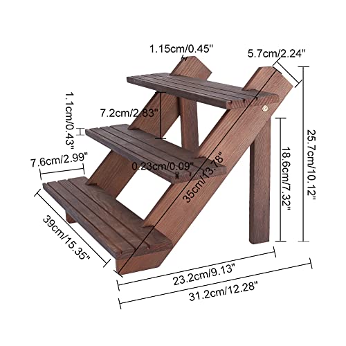 3 lagen retail oorbellen display riser, koffie kleur oorbellen ring houder afneembare onbehandelde houten sieraden kaarten retail tentoonstelling stand met groef voor ambachtelijke 3