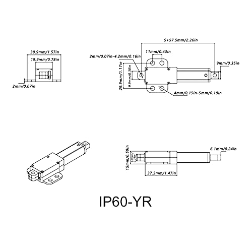 Lineaire Actuator, 100mm 12V ingangsspanning Laag geluidsniveau Internal Limit Switch Short Circuit Protection, Mini Elektrische Lineaire Actuator voor Elektrische Lifttafels (Stroke 100mm-8mm/s-70N) 4