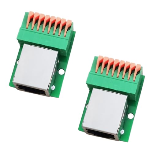 2st. RJ45 Ethernet Connector Clamp RJ45 8P8C Vrouw tot 8 Pin Adapter Connector Breakout RJ45 Solderless Network Interface Connector met PCB