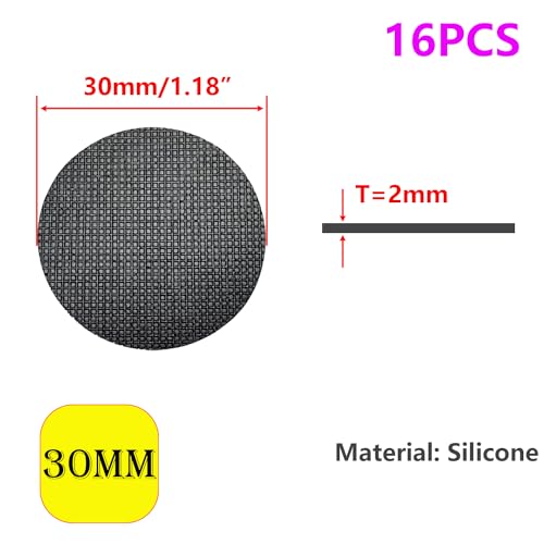 Verpakking van 16 Meubilair Glijbanen Non-Slip Pads Zwarte Pads Non Slip Meubilair Stoppers Zelfklevende Ronde Siliconen Pads 30mm