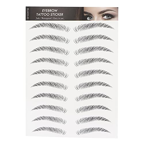 6D Eyebrow Tattoo Sticker Professional Waterproof Eyebrow Transfer Sticker Eyebrow make-up tool voor vrouwen en meisjes (zwart)(BLACK-03)
