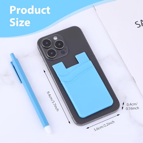 5 Pack kaarthouder voor telefoon geval, Silicone telefoon portemonnee Stick Aan, Sticky Mobile Telefoonportemonnee Lijm Credit Card Case Heavy Duty Double Pocket Sticker voor alle smartphones