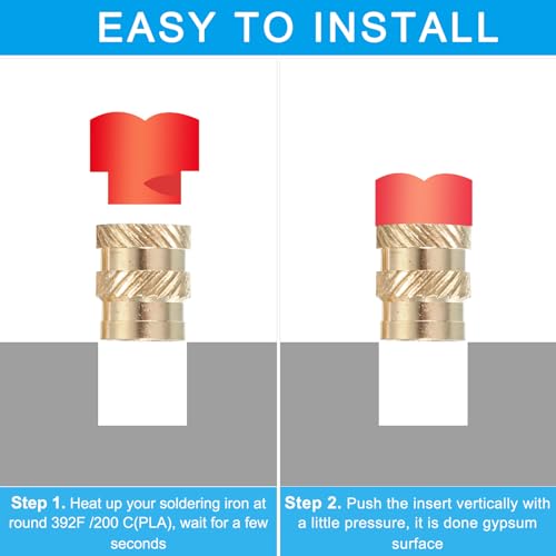 M1 x 2 x 2mm Messing draad invoegen, 50 st Metrische geknoopte noten, warmteset invoegen voor kunststof 3D-drukcomponenten 4