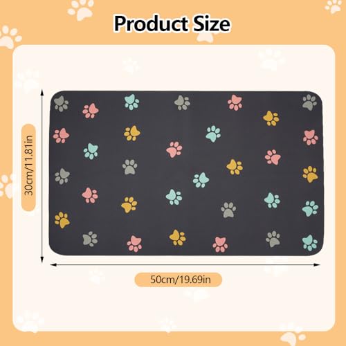 50x30cm Pet Bowl Mat voor honden en katten, Super Absorberende Voeding Mat, Non-Slip en Waterproof Dog Bowl Pad, Honden Voeder Mat, voor Living Room, Pet Store (Dark Grey)