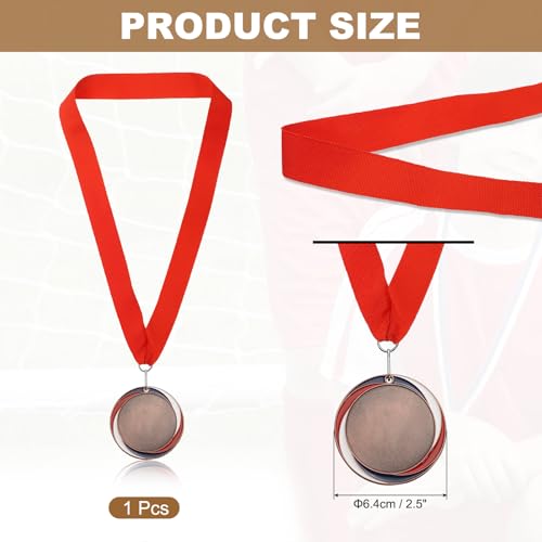 Award medaille, 3e prijs medaille winnaar medaille met rode hals lint voor wedstrijden sportevenementen spelling bijen, 3 inch breed, brons