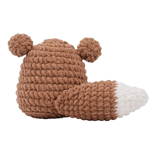 Schurk Beginners haak Set, Leuke Amigurumi Starter Set met garen, haak, ogen en video Tutorials, Complete DIY dierlijke ambacht Cadeau (Licht Bruin/Wit / zwart garen inbegrepen) 3
