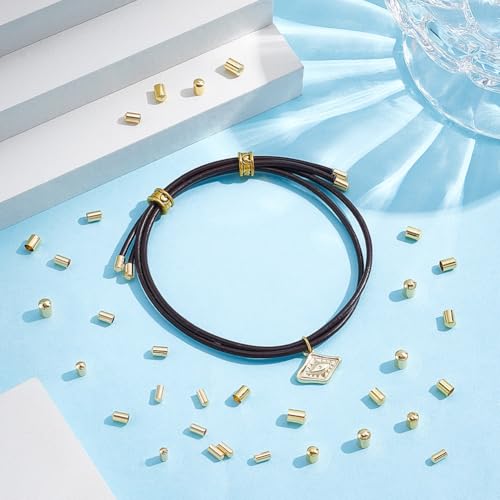 4 maten 160 stuks Messing Cord Caps voor koorden, ketting, armbanden, oorbellen, sieraden maken, 2.5/3/3.5/4 mm, goud 4