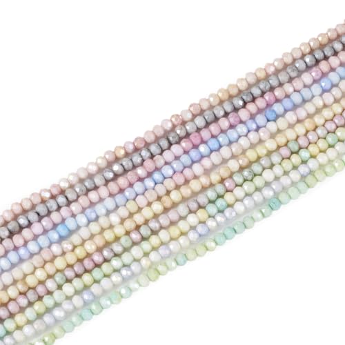 9 Strands 4mm Rondelle Facet Crystal Glass Kralen AB Kleur Klein Ambacht Spacer Kralen Bulk voor DIY Vriendschap armband sieraden maken