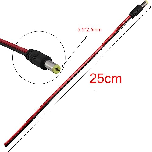 5 Paren 18 AWG 12V 5A 5.5mm x 2.5mm DC Voeding, DC Pigtail Kabel, 5.5mm x 2.5mm DC Connector, Panel Mount Connector voor Videobewaking CCTV Camerakabel 4