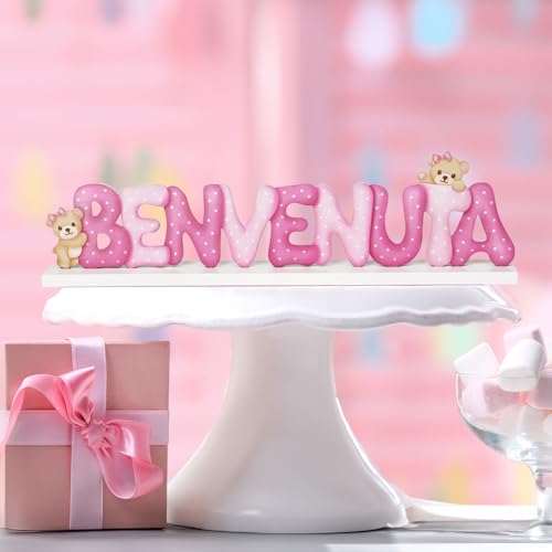 Decoratie geboorte meisje tafel decoratie hout letters welkom houten roos beer tafel decoratie feest gast geschenken geboorte welkom doop 5