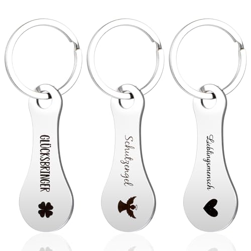 Pak van 3 Winkelwagen Verwijderaars, Metaal Shopping Chip Keychain, Verwijderbare Winkelwagen Chip Keychain, Zilver Shopping Chip Keychain Gifts, siliver