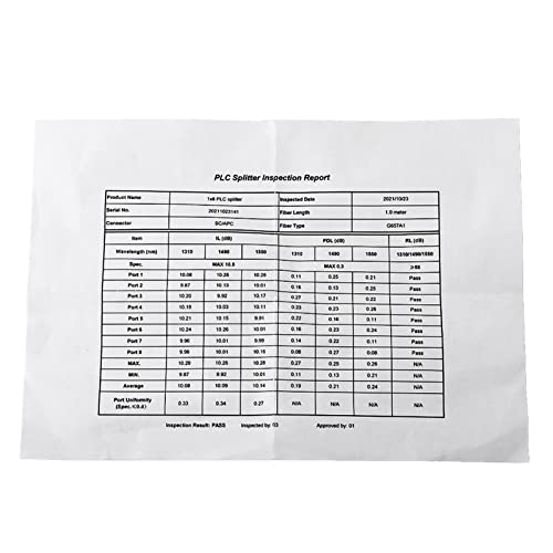 1 X 8 Optische Splitser PLC SM PipE Type Low Insert Tter 8 Optische Splitter 1 * 2 Optische Fiber PLC Splitter Toslink Splitter
