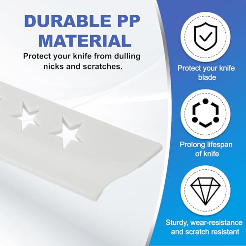 Plastic Veiligheidsmes Cover Mouwen voor 8,5 inch Broodmes, 2 Pack Mes Mes Beschermer Universele Keuken Mes Scheath voor Keuken Bar, Wit 3