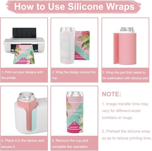 Zee 3PCS Siliconen Mug Wraps voor Sublimation Mug Heat Press Tumbler Wrap Mouw 0.15mm 0.3mm 0.4mm Dikte 5