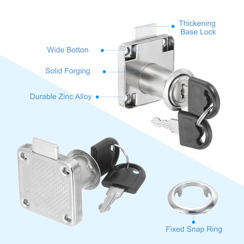 Cilinderkast Cam Lock 1-1/4" (32mm), 2 stuks Sleutels Equal Alloy Steel Tool Box Lock, Veilige Mailbox Locks met sleutels voor het Filing Lade RV-opslag Locks Vervangingsset 4