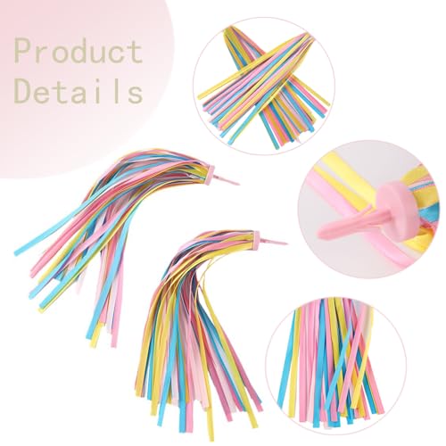 2 paar fietskasten en 36 stukken gesproken kralen, fiets accessoires kleurrijke tassels linten Fiets Clip Kralen Fiets handvat Streamers + Spaak Kralen voor Micro Scooter Driewielerfiets 5