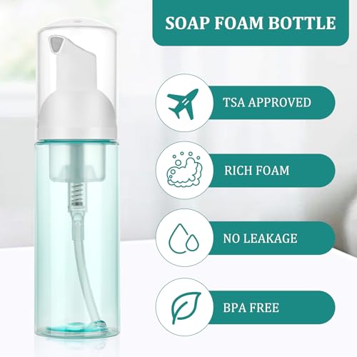 60ml/2oz Schuimpompflessen, 3PCS Lege reis Foaming Dispenser Navulbare Mousse fles reisgrootte Foam pomp fles voor de hand Zeep Lash Cleanser Shampoo gezicht wassen 3