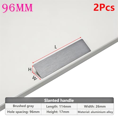 2 stuks aluminium meubelgrepen, gatafstand 96 mm, lades, slaapkamer meubelgreep