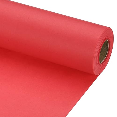Cadeaupapier 38cm x 15m 70g/m2 Cadeauverpakking Papier Roll Cadeau Wrap Plain Wrapping Paper voor Poster Pin Board Cadeauverpakking Paper Light Red