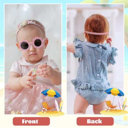 Baby Zonnebril, Leuke Bloem Kinder zonnebril met verstelbare armband, Flexibele Polarised, Meisjes Zonnebril voor pasgeborenen, 0-24 maanden met zak, zonnebril en doek 5