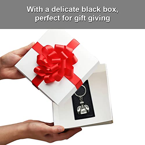 Mooie Silver Guardian Angel Keychain, Kleine Zinklegering sleutelhanger, Creative Keeper, Lucky Charm voor vrienden, Nieuwe bestuurder met Cadeaudoos, Zilver, One Size, zilver 4