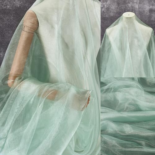 Organza Stof voor Bruiloft, 1.5x1m Organza Fabric Sheer Bruid Solid Doorschijnend voor bruiloft Fotografie Achtergrond Dress Party, Medium Aquamarine 3