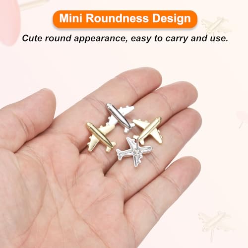 Vliegtuig Push Pin, 24 stuks Decoratief Metaal Push Pin Leuke Vliegtuig Duim Tacks voor Bulletin Board Card Foto Home Kantoor Decor, Zilver Toon 4