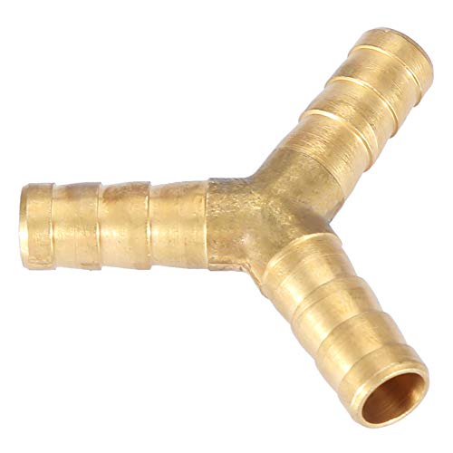 Brass Barbed Wire Connector 3 Way Slang Connector Pansement Rouleau 3 Way Y Shape Hose Barbed Wire Splitter Split Water Fuel Air OD(8mm(4pcs))