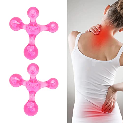Massage Bal, 2 stuk draagbare en duurzame boog Zelf Massager Tool Mini Handheld 4 Relax Acupressure Massager, geschikt voor been, arm, voeten, rug, handen, spieren en meer (Roze) 3