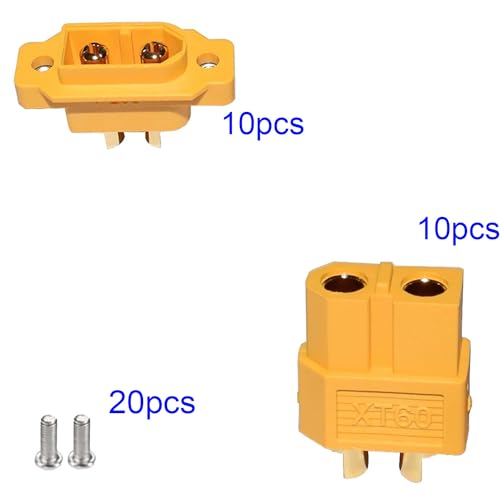 10 paar XT60 Plugs + 10 paar XT60E-M Flush-Mount Plugs Lipo Battery Connectors 2 Pin Connector Kabelplug