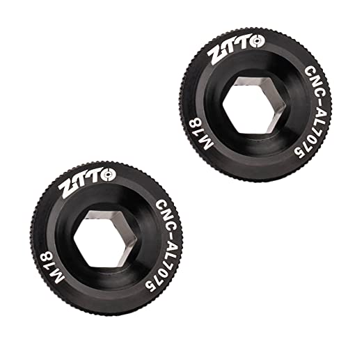 Zee 2 st Crankset Schroef, Fiets Crank Arm bevestigingsbouten, M18 Zwart Aluminium Crank Cap Plate voor Road Mountain Bike
