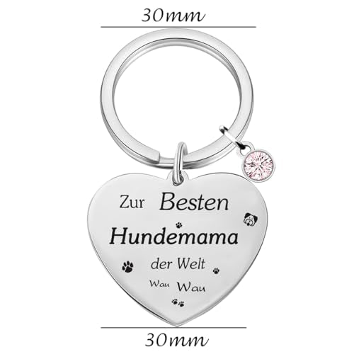 Mama Gift Best Mama der Welt Keychain "Beste Hundema der Welt" sieraden Moederdag Geschenkcadeau voor Moeder, Zilver, M
